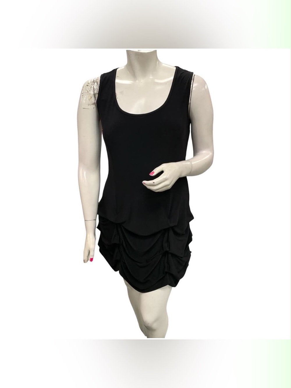 Bali Black Sleeveless Ruffled Tier Dress Size L